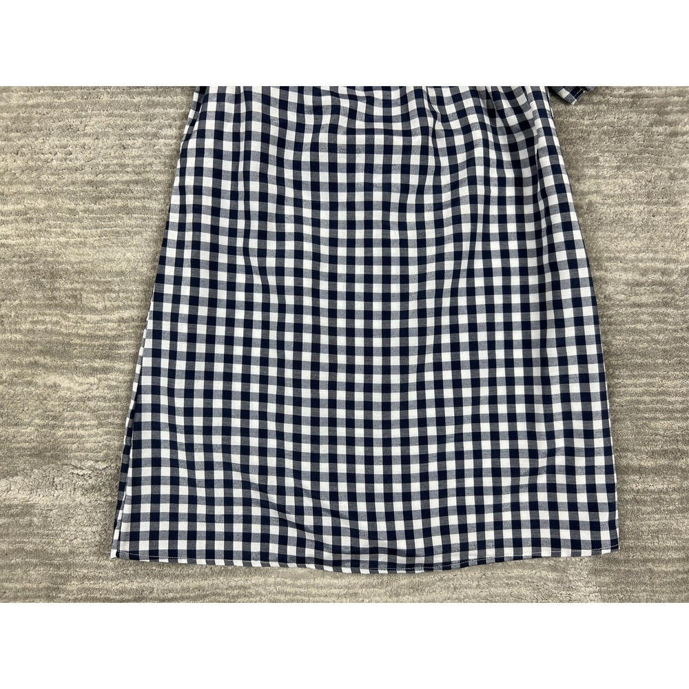 Purple Snow Dress Womens L Navy Blue Gingham Off The Shoulder Mini RSA3817 Check - Picture 3 of 11